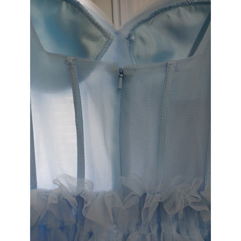 Stacees A-line Sheer Corset Ruffle Prom Dress - Picture 5 of 8